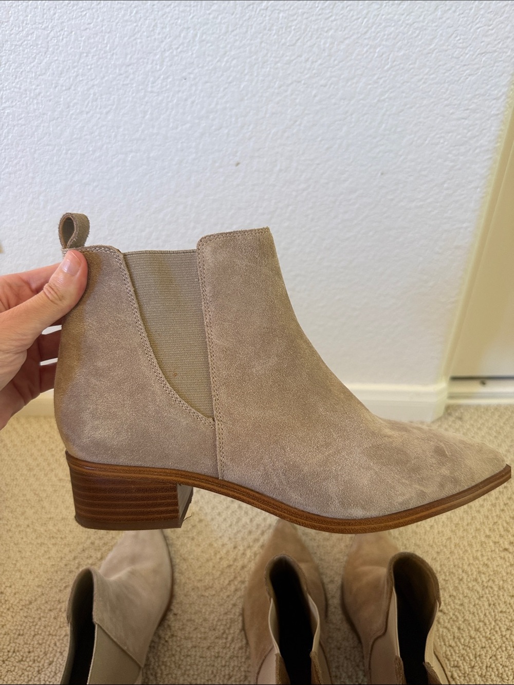 Bundle of Taupe Suede Chelsea Ankle Boots - Picture 3 of 4